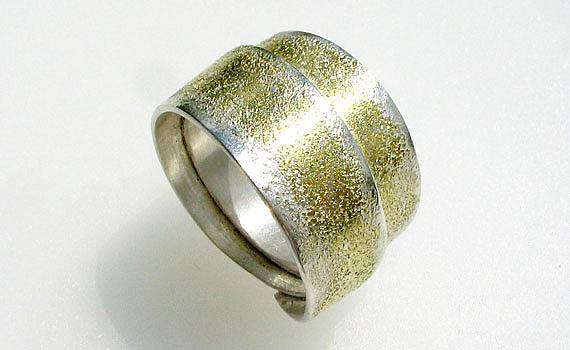 Rings - 925- Silber, 900- Gelbgold