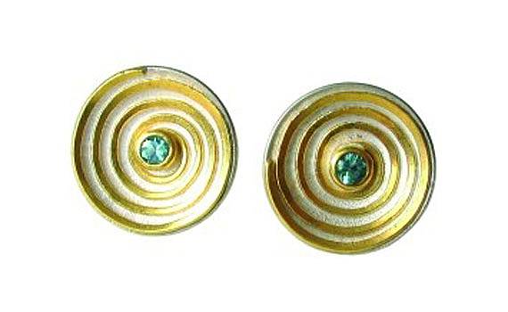 Ear jewellery - 925- Silber, Feingold, Turmaline