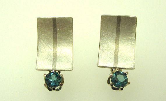 Ear jewellery - Paraiba-Turmaline, 925- Silber, 585- Weißgold