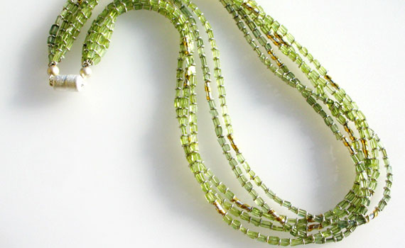 925- Silber, Feingold, Peridot