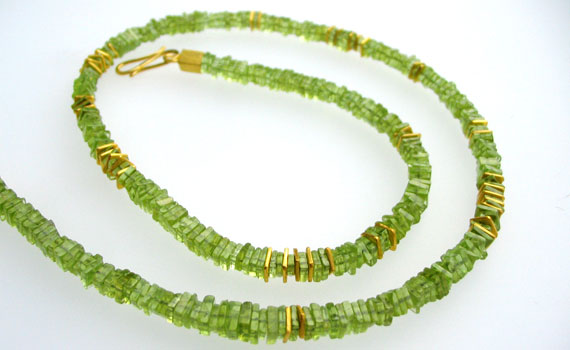 925- Silber goldplattiert, Peridot