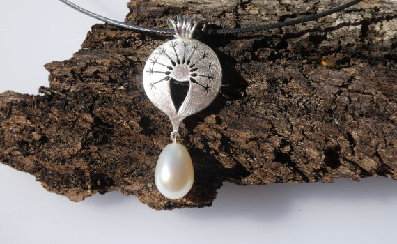 Süßwasserzuchtperle, 925- Silber